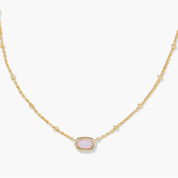 💎Kendra KS Brand New Mini Elisa Gold Pendant Necklace in Pink Opalite Crystal - Picture 2 of 5